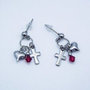 Cynthia Lynn "LOVE NEVER FAILS" Stainless Steel Christian Valentine Earrings